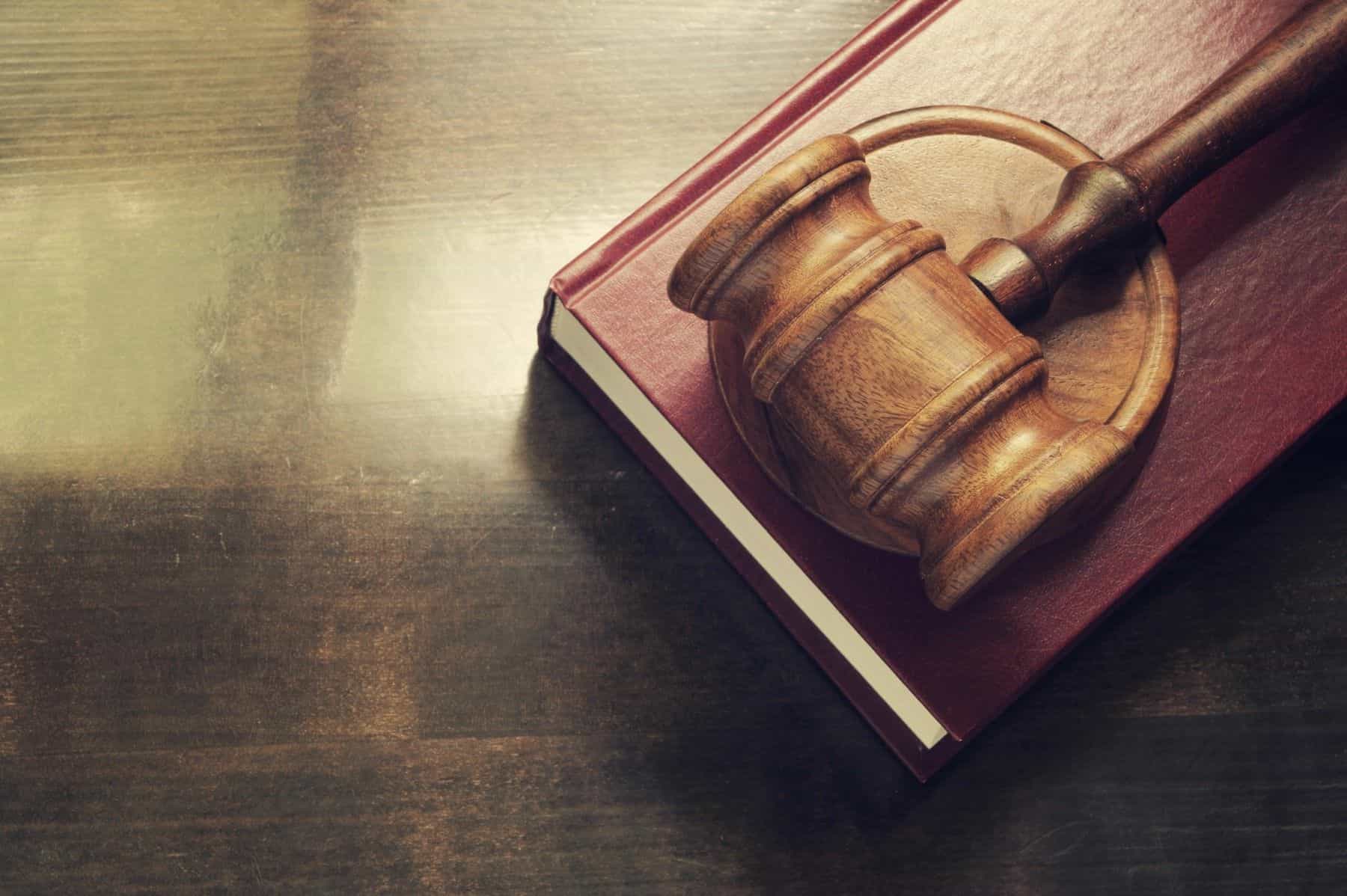 Legal book with gavel