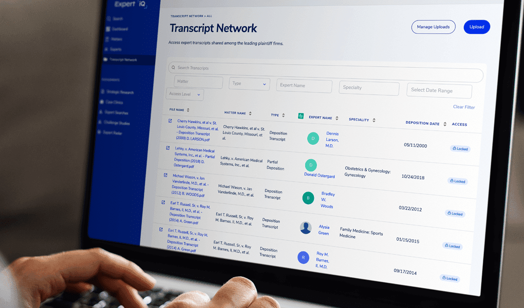 Expert Institute Launches New Transcript Network