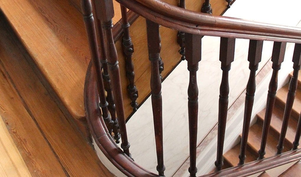 Wooden spiral staircase