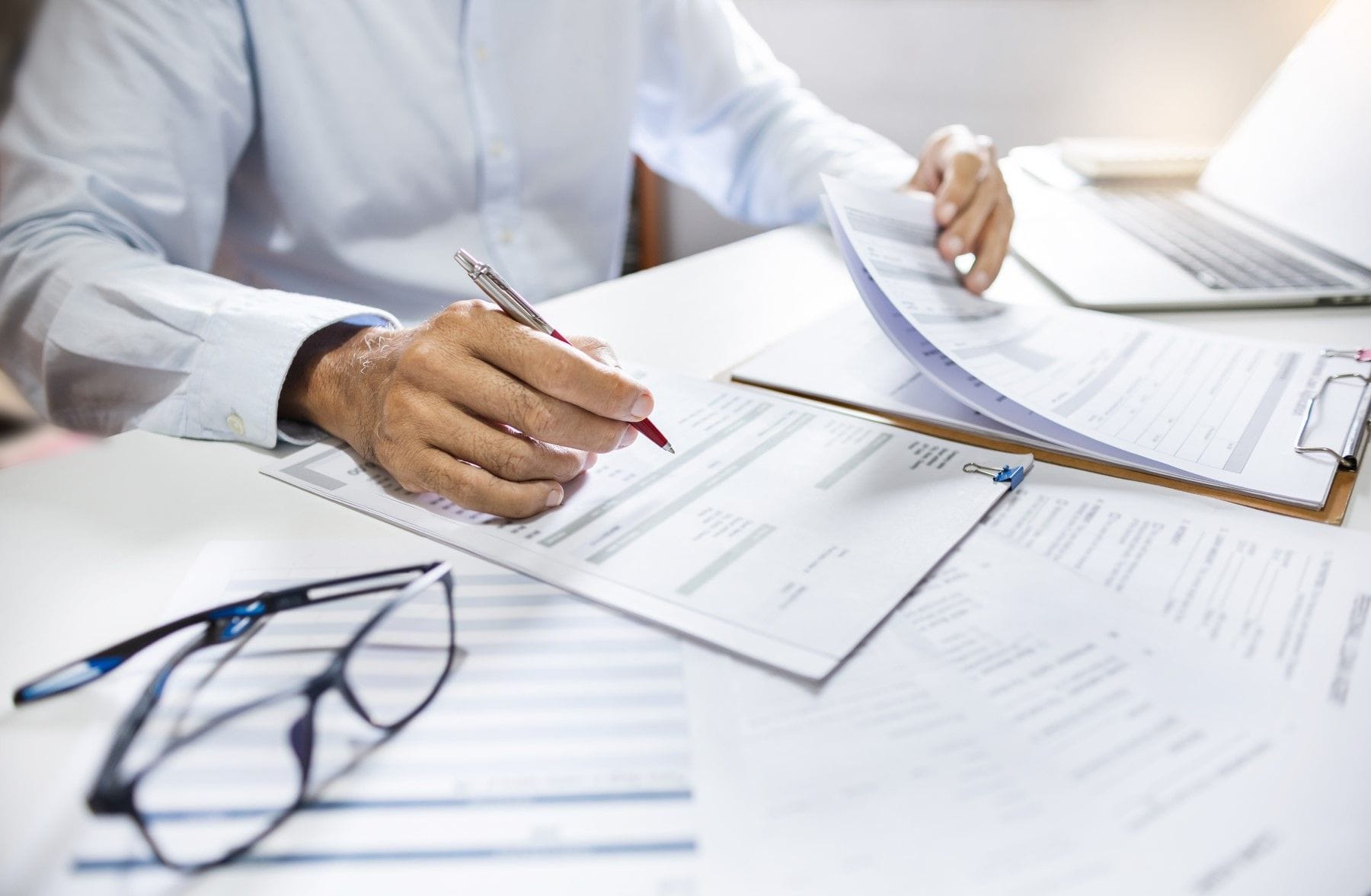Attorney reviewing documents