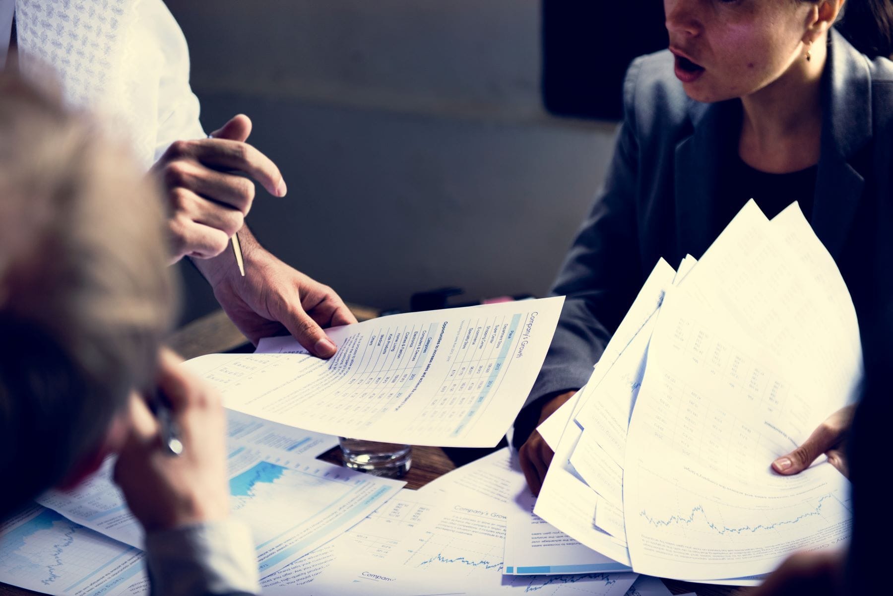 Group of business people having a meeting together