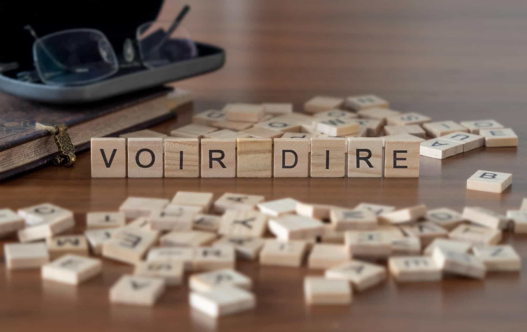 Expert voir dire in scrabble tiles