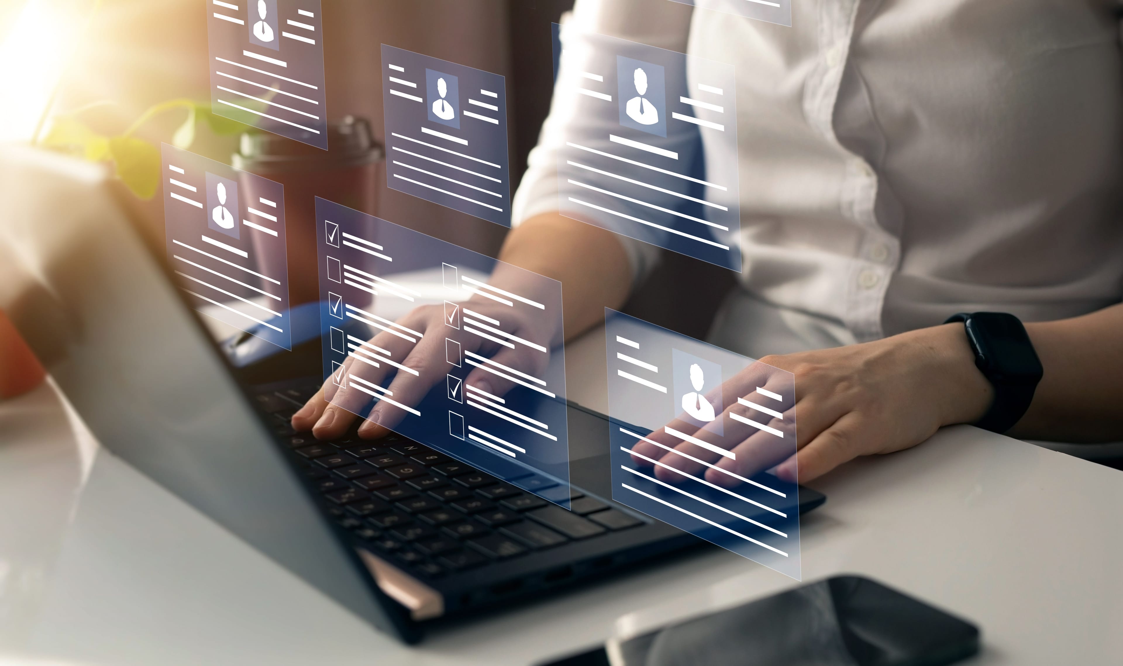 Attorney working on laptop at desk