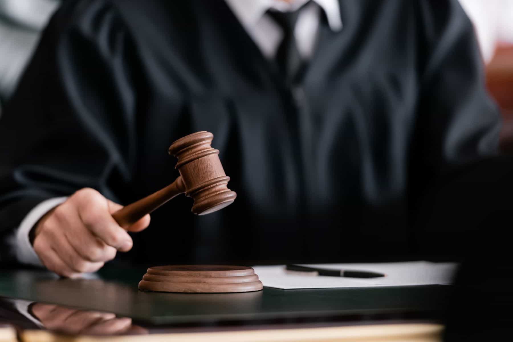 Legal judge with gavel