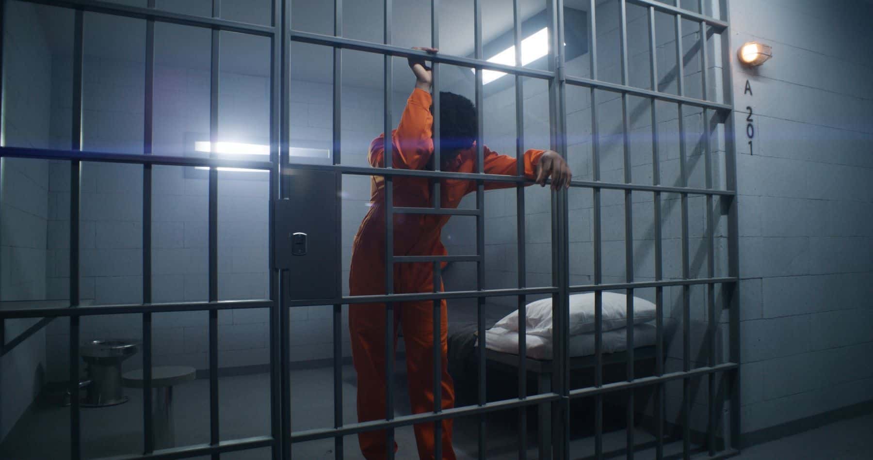 Prisoner in cell